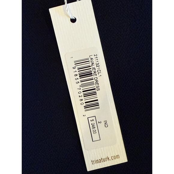 Trina Turk Lavaliere Dress Navy 2 NWT $248 - Picture 6 of 6